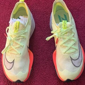 Nike Air Zoom Alphafly NEXT% - Volt Hyper Orange - Mens Size 9/Women Size 10.5